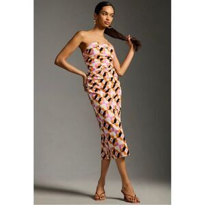 NEW Anthropologie Magic Fabric Illusion Strapless Slim Ruched Dress XS or Large